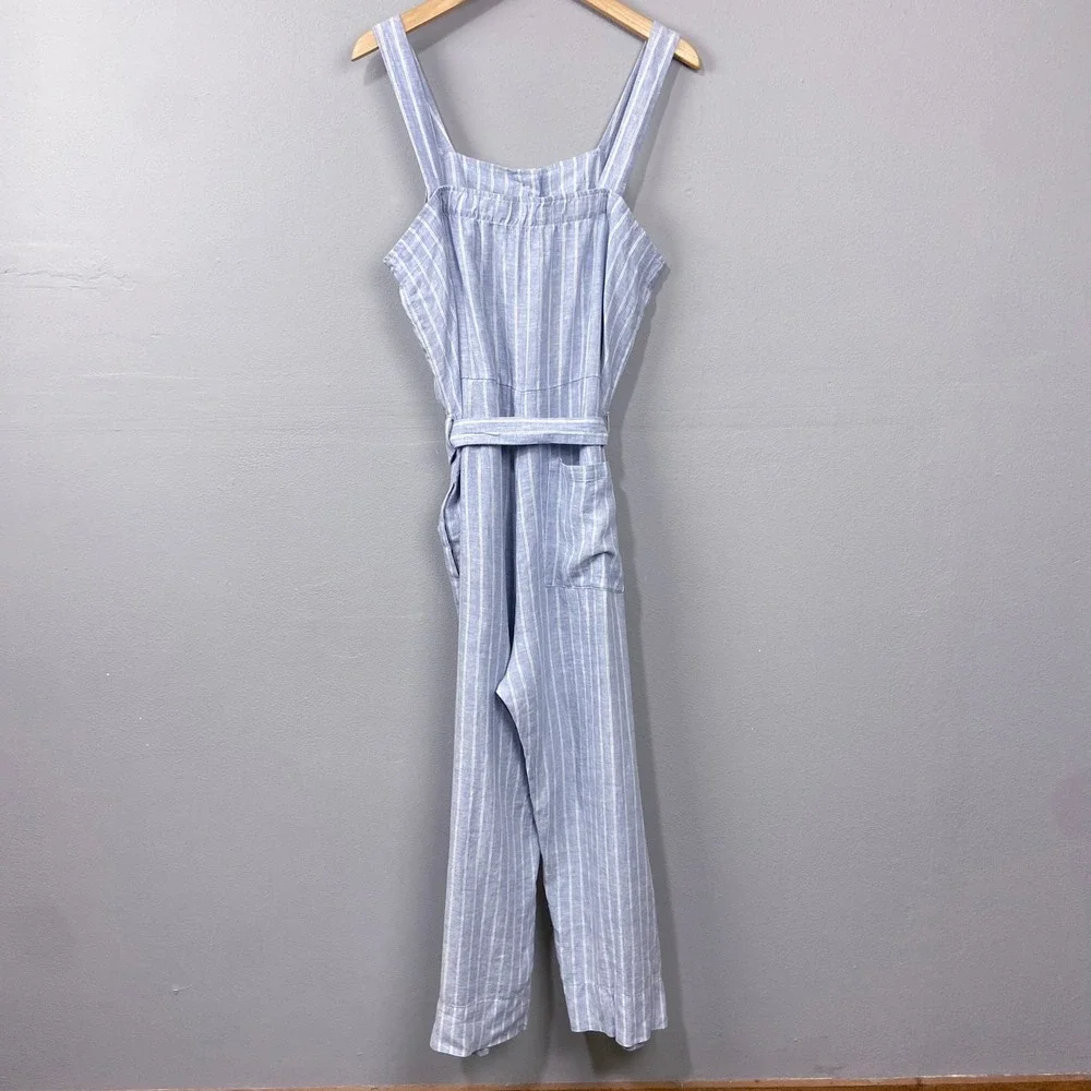 Everlane The Linen Jumpsuit Size‎ 14 Button Front Sleeveless Beachy Minimalist